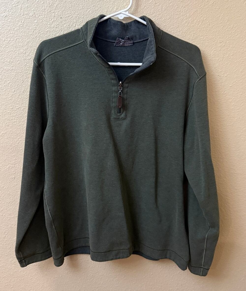 Johnston & Murphy 1/4 zip mock neck long sleeve pullover Men's M casual preppy